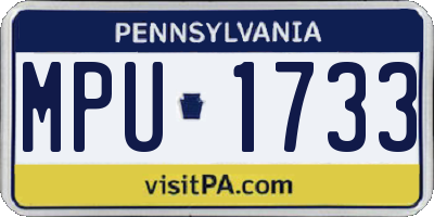 PA license plate MPU1733