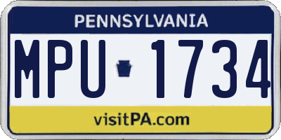 PA license plate MPU1734