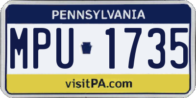 PA license plate MPU1735
