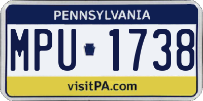 PA license plate MPU1738