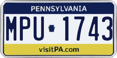 PA license plate MPU1743
