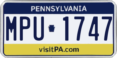 PA license plate MPU1747