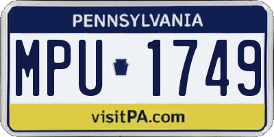 PA license plate MPU1749