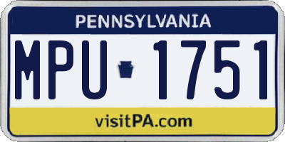 PA license plate MPU1751