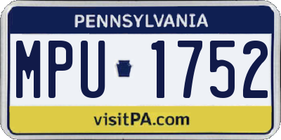 PA license plate MPU1752