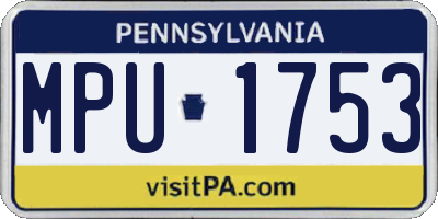 PA license plate MPU1753