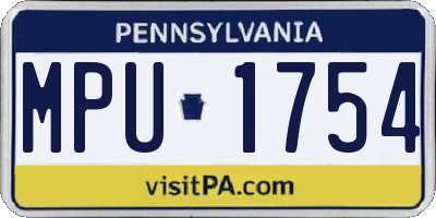 PA license plate MPU1754