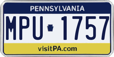 PA license plate MPU1757