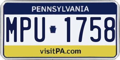 PA license plate MPU1758