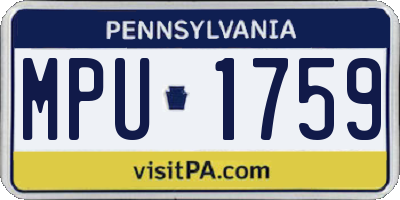 PA license plate MPU1759