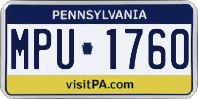 PA license plate MPU1760