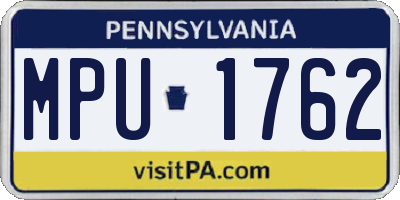 PA license plate MPU1762