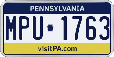 PA license plate MPU1763