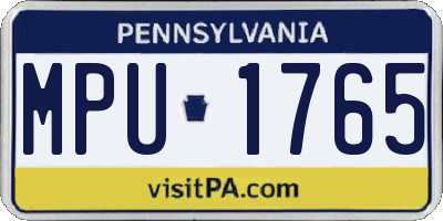 PA license plate MPU1765