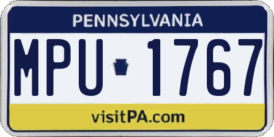 PA license plate MPU1767
