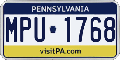 PA license plate MPU1768