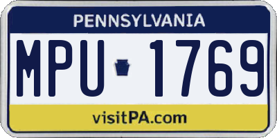 PA license plate MPU1769