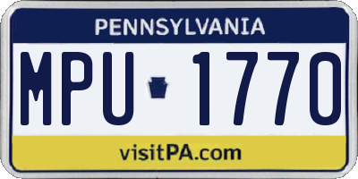 PA license plate MPU1770