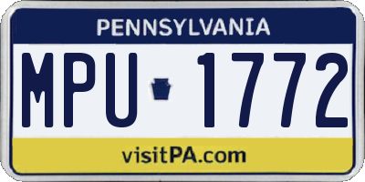 PA license plate MPU1772