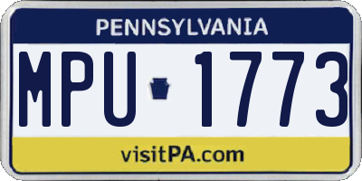PA license plate MPU1773