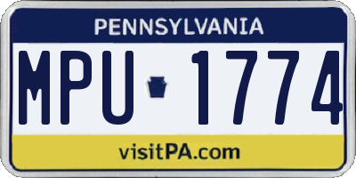 PA license plate MPU1774