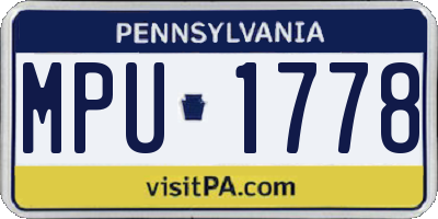 PA license plate MPU1778