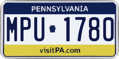 PA license plate MPU1780