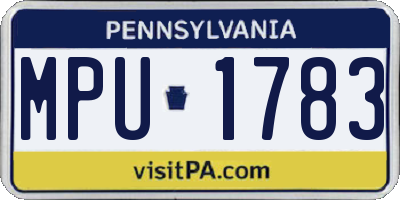 PA license plate MPU1783