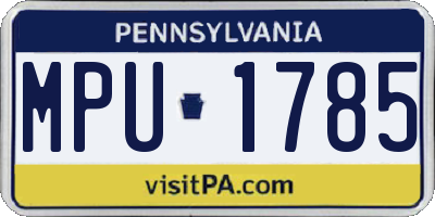 PA license plate MPU1785