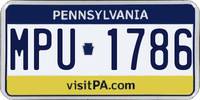 PA license plate MPU1786