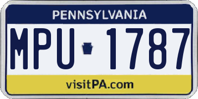 PA license plate MPU1787