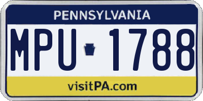 PA license plate MPU1788