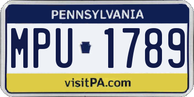 PA license plate MPU1789