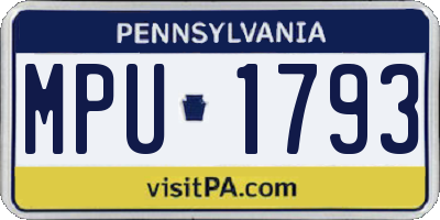 PA license plate MPU1793