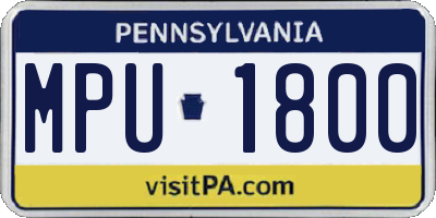 PA license plate MPU1800