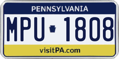 PA license plate MPU1808
