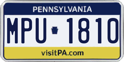 PA license plate MPU1810