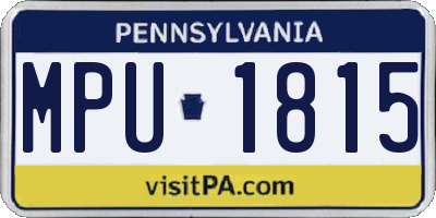 PA license plate MPU1815