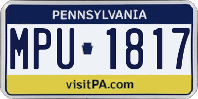 PA license plate MPU1817