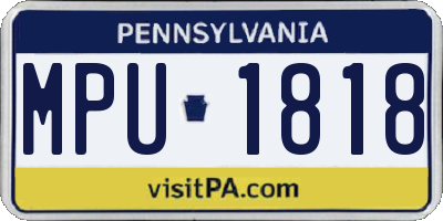 PA license plate MPU1818
