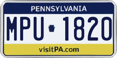 PA license plate MPU1820