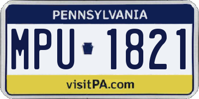 PA license plate MPU1821