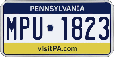 PA license plate MPU1823