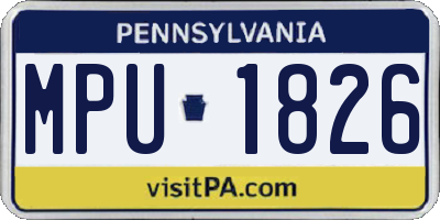 PA license plate MPU1826