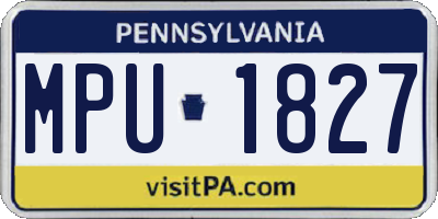 PA license plate MPU1827