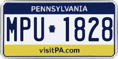 PA license plate MPU1828