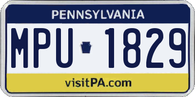 PA license plate MPU1829