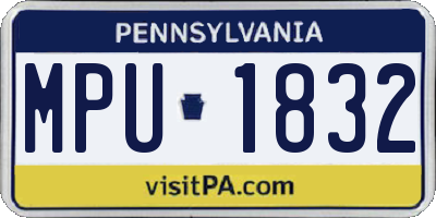 PA license plate MPU1832