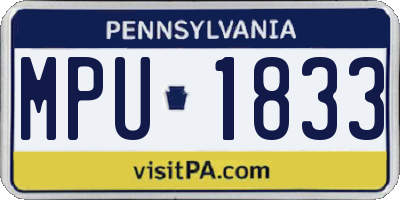PA license plate MPU1833