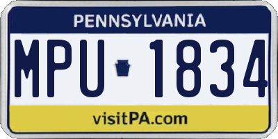 PA license plate MPU1834